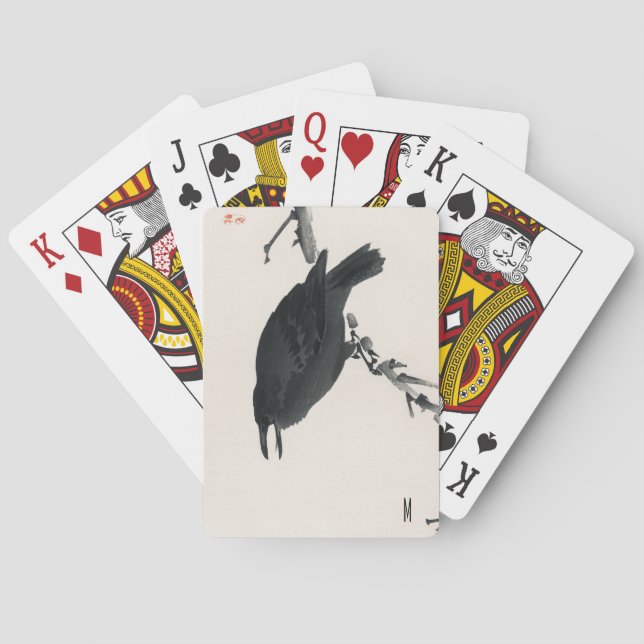 Personalized Vintage Black Crow Playing Cards (Back)