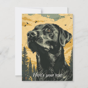 Personalized  Vintage Black Labrador Posters Postcard