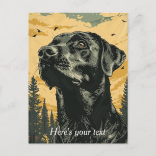 Personalized  Vintage Black Labrador Posters Postcard