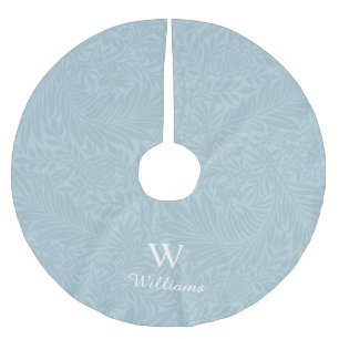 Personalized Vintage Blue Larkspur Flower Pattern Brushed Polyester Tree Skirt