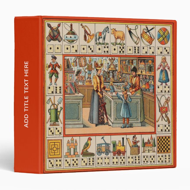 Personalized Vintage Board Game 3-Ring Binder (Front/Spine)