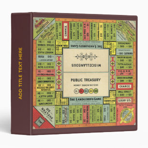 Personalized Vintage Board Game 3-Ring Binder