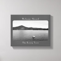 Personalized Vintage Boat Decor Grey Pontoon