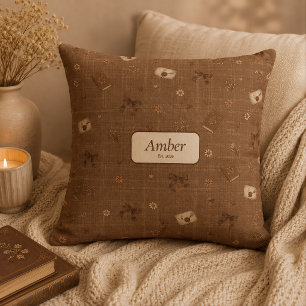 Personalized Vintage Book Readers Home Gift Throw Pillow