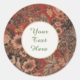 Personalized Vintage Botanical Victorian Era Classic Round Sticker