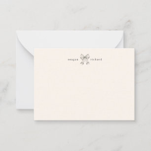 Personalized Vintage Bow Stationery Note Card