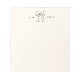 Personalized Vintage Bow Stationery Notepad