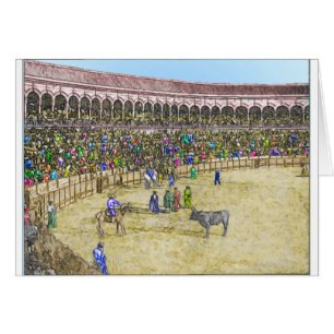 Personalized Vintage Bullfight Card