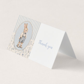 Personalized Vintage Bunny Boy Thank You Gift Tags