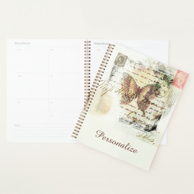 Personalized Vintage butterfly mail Planner (Display)
