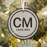 Personalized Vintage Cape May NJ Beach Christmas Metal Ornament<br><div class="desc">Personalized Vintage Victorian Style Distressed Cape May New Jersey Beach Christmas Ornament.  The back can be personalized with a name,  year or any text that you wish to add.  -</div>