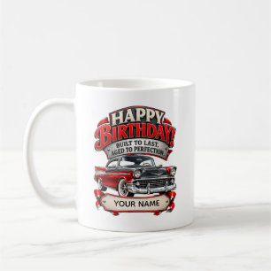 Personalized Vintage Car Birthday Card for Men Coffee Mug
