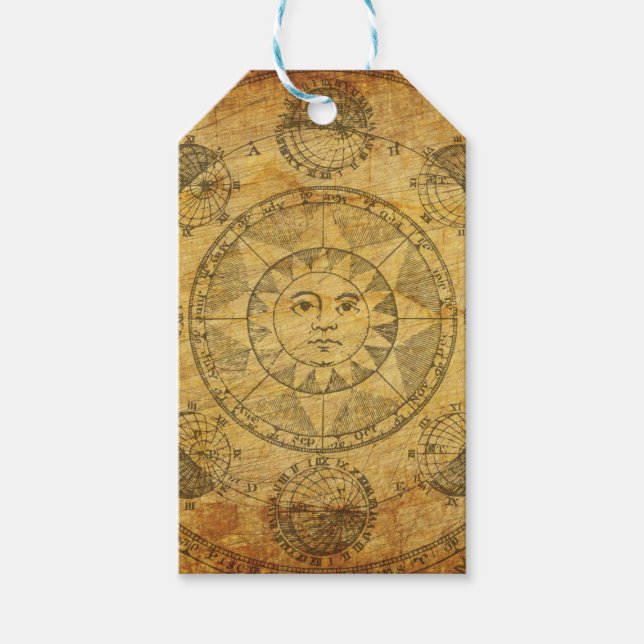 Personalized vintage celestial tags (Front)