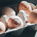 Personalized Vintage Chicken Egg Rubber Stamp<br><div class="desc">Easily personalize this farmhouse hen organic eggs rubber stamp with your own company logo, or leave this delicious and simple hand drawn chicken illustration. Add your own logo, image and text and create your own warm and rustic graphic design. Perfect for farmhouse, hen organic eggs small business, scrapbooking, decorations, business...</div>