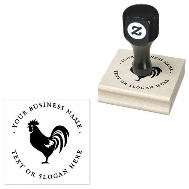 Personalized Vintage  Chicken Egg Rubber Stamp (Stamped)