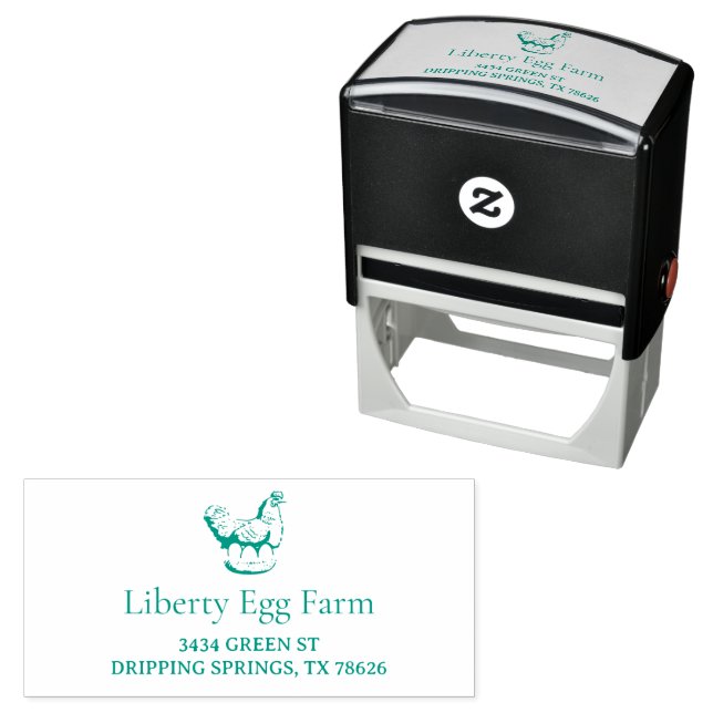 Personalized vintage chicken farm self-inking stamp (In Situ)