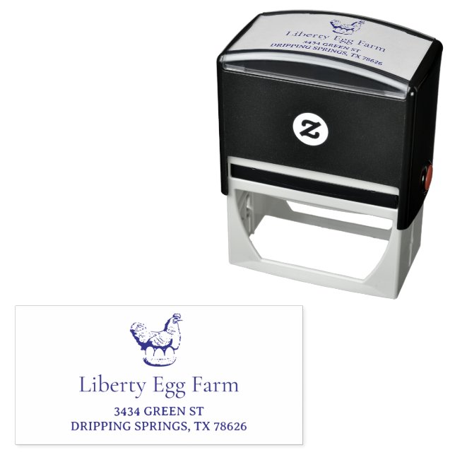 Personalized vintage chicken farm self-inking stamp (In Situ)