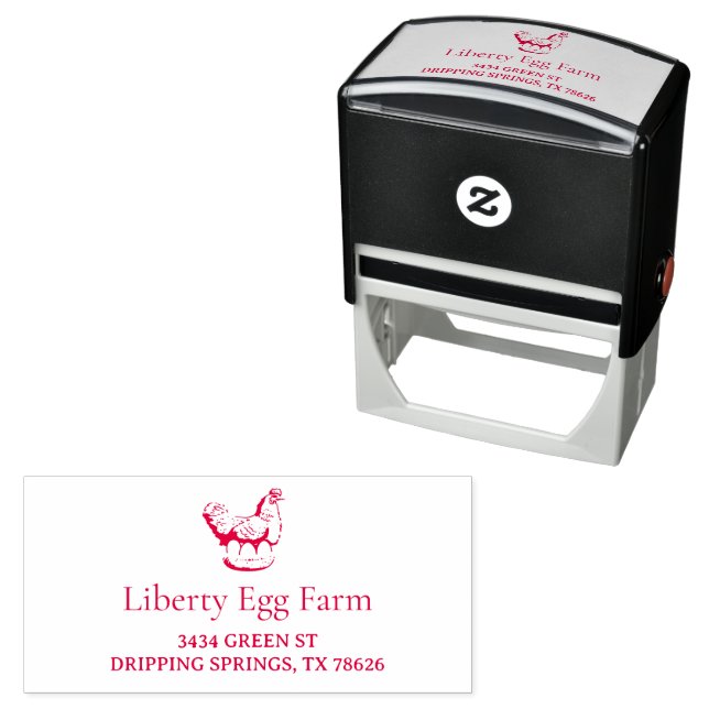 Personalized vintage chicken farm self-inking stamp (In Situ)