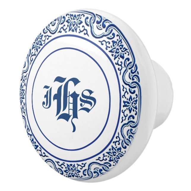 Personalized Vintage Chinoiserie Bird-Flower Art Ceramic Knob (Right)