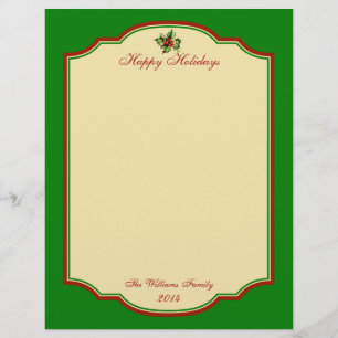 Personalized Vintage Christmas Holiday Stationary