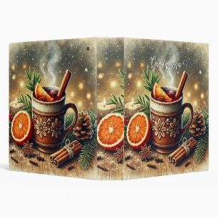 Personalized Vintage Christmas Market Mulled Wine Binder