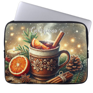 Personalized Vintage Christmas Market Mulled Wine Laptop Sleeve