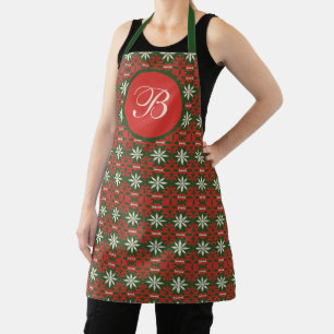 Personalized Vintage Christmas/winter patterned Apron