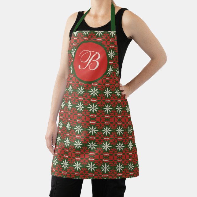Personalized Vintage Christmas/winter patterned   Apron (Insitu)