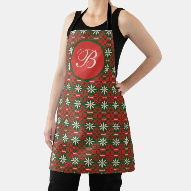 Personalized Vintage Christmas/winter patterned   Apron (Insitu)