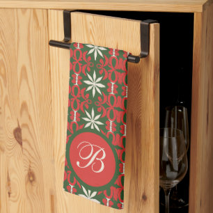 Personalized Vintage Christmas/winter patterned  Kitchen Towel