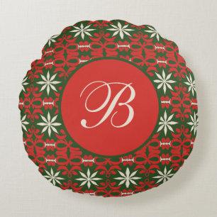 Personalized Vintage Christmas/winter patterned  Round Pillow