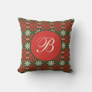 Personalized Vintage Christmas/winter patterned Throw Pillow