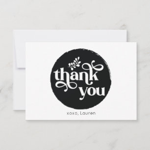 Personalized Vintage Circle Flat Thank You Card