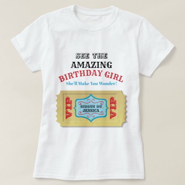 Personalized Vintage Circus Birthday Shirt (Design Front)
