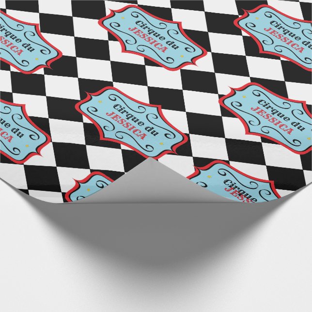 Personalized Vintage Circus Wrapping Paper (Corner)