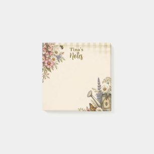 Personalized Vintage Cottage Garden Floral Post-it Notes