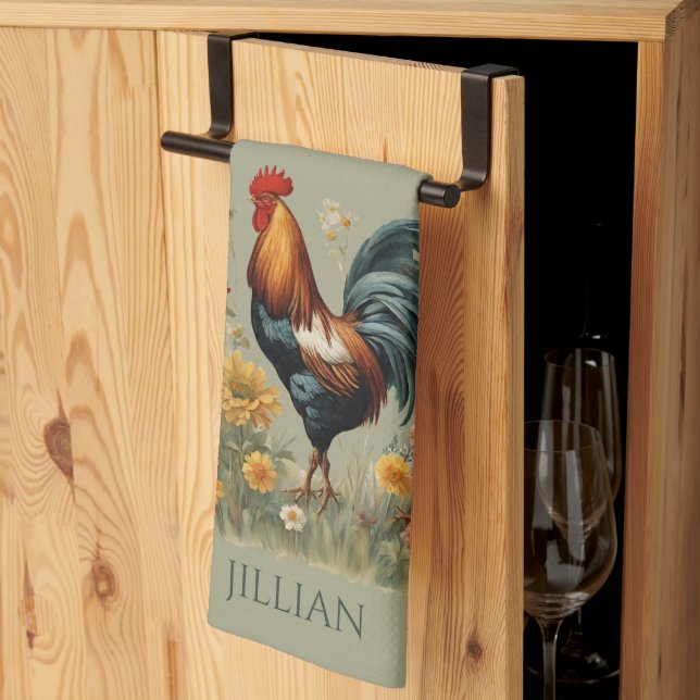 Personalized Vintage Country Kitchen Towel (Thirds Fold)