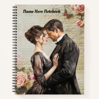 Personalized Vintage Couple Spiral Notebook