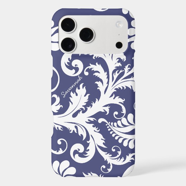 Personalized Vintage Damask change blue any colour (Back)