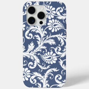 Personalized Vintage Damask change blue any colour iPhone 15 Pro Max Case
