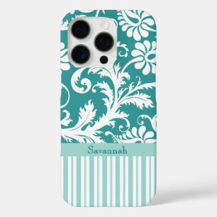 Personalized Vintage Damask change teal any colour iPhone 16 Pro Case