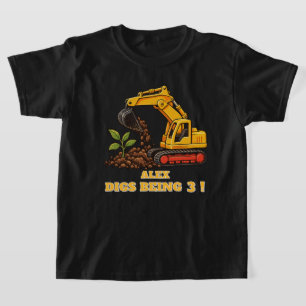 Personalized Vintage Digger Birthday T-Shirt