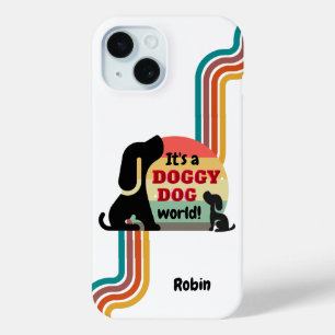 Personalized Vintage Doggy Dog Puppy iPhone 15 Case