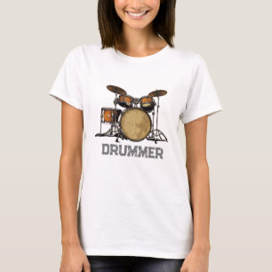 Personalized Vintage Drum Set Music Drummer T-Shir T-Shirt