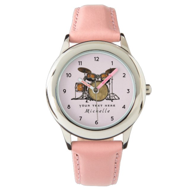 Personalized Vintage Drum Set Music Drummer  Watch (Front)