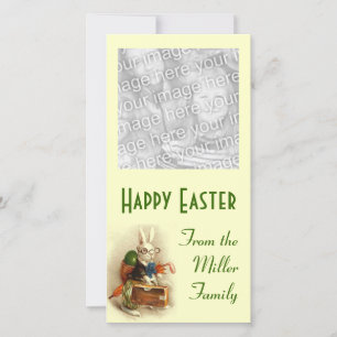 Personalized Vintage Easter Bunny Holiday Card