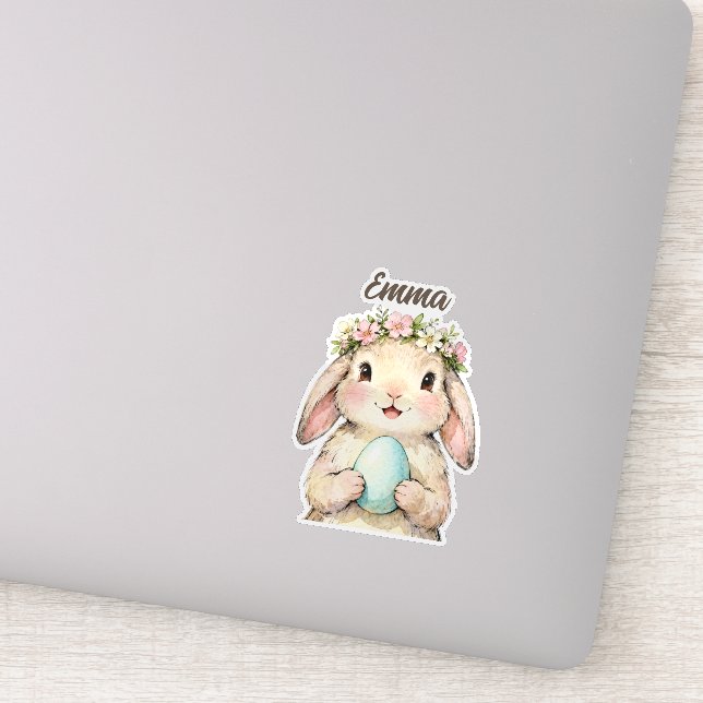 Personalized Vintage Easter Bunny with Egg (Detail)