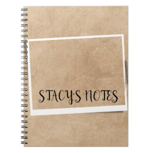 Personalized Vintage Elegant Brown Notebook