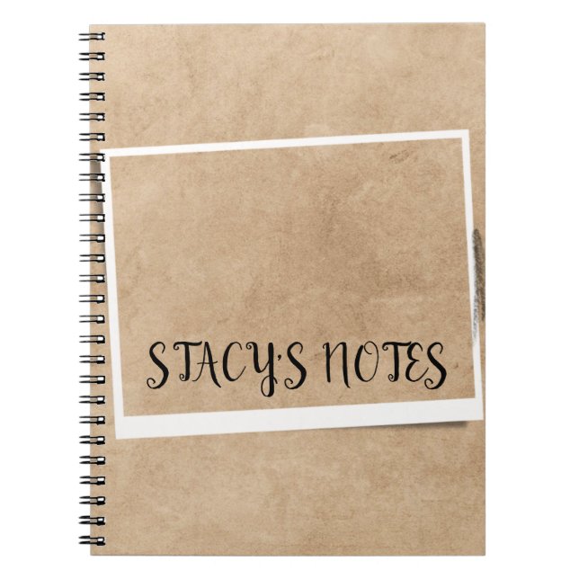 Personalized Vintage Elegant Brown Notebook (Front)