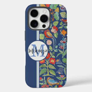 Personalized Vintage Embroidered Pattern iPhone 16 Pro Case